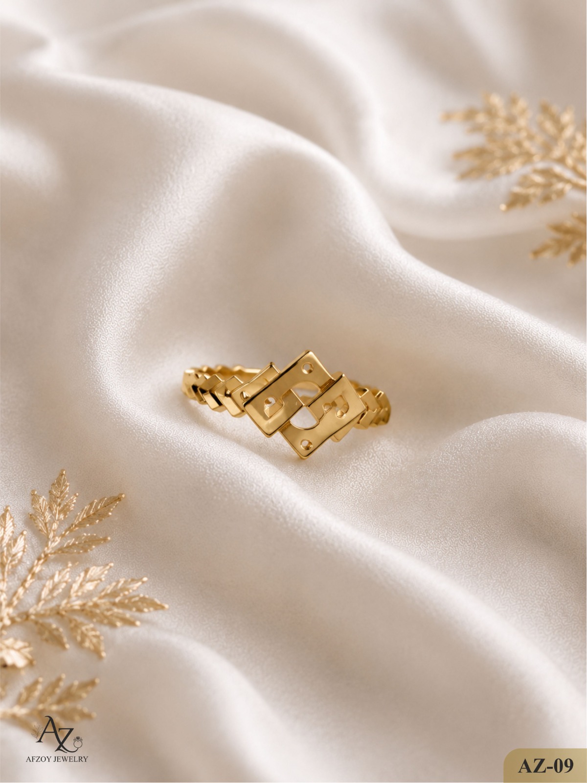 Elegant Fusion Ring - Handcrafted gold at Afzoy